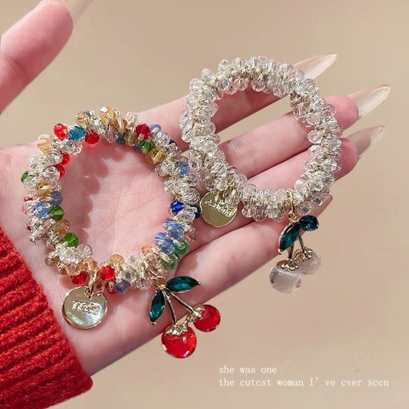 ASHLUYAK Pulseira De Cabelo Cereja Elegante Faixa De Metal Com Detalhes De Strass Para Mulheres Adolescentes Meninas Pre