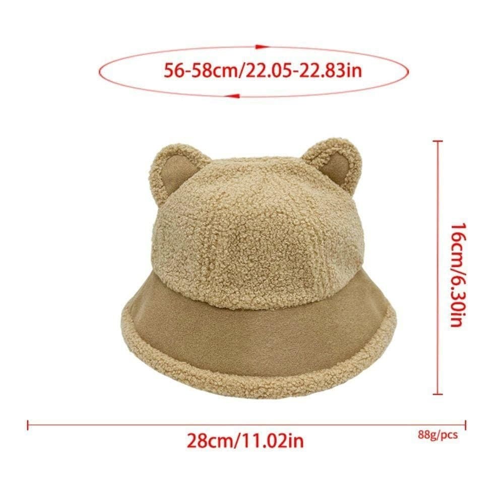 HUIJIANG Berbere Velo Urso Orelha Boné , Chapéu De Pescador De Pelúcia Quente , Proteção Solar Engrossado Macio Inverno
