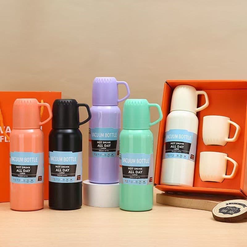 Conjunto Garrafa Térmica Café Aço Inox 500 ML 3 Xícaras Com Tampa bebida quante