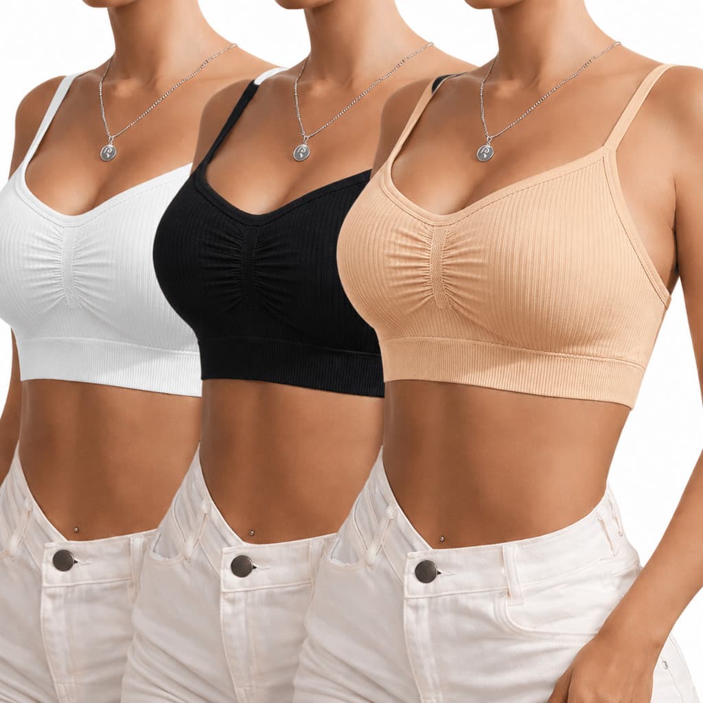 Kit 3 Top Sutiã Premium Fitness Sensual Yoga Fit Com  Alça Ajustável