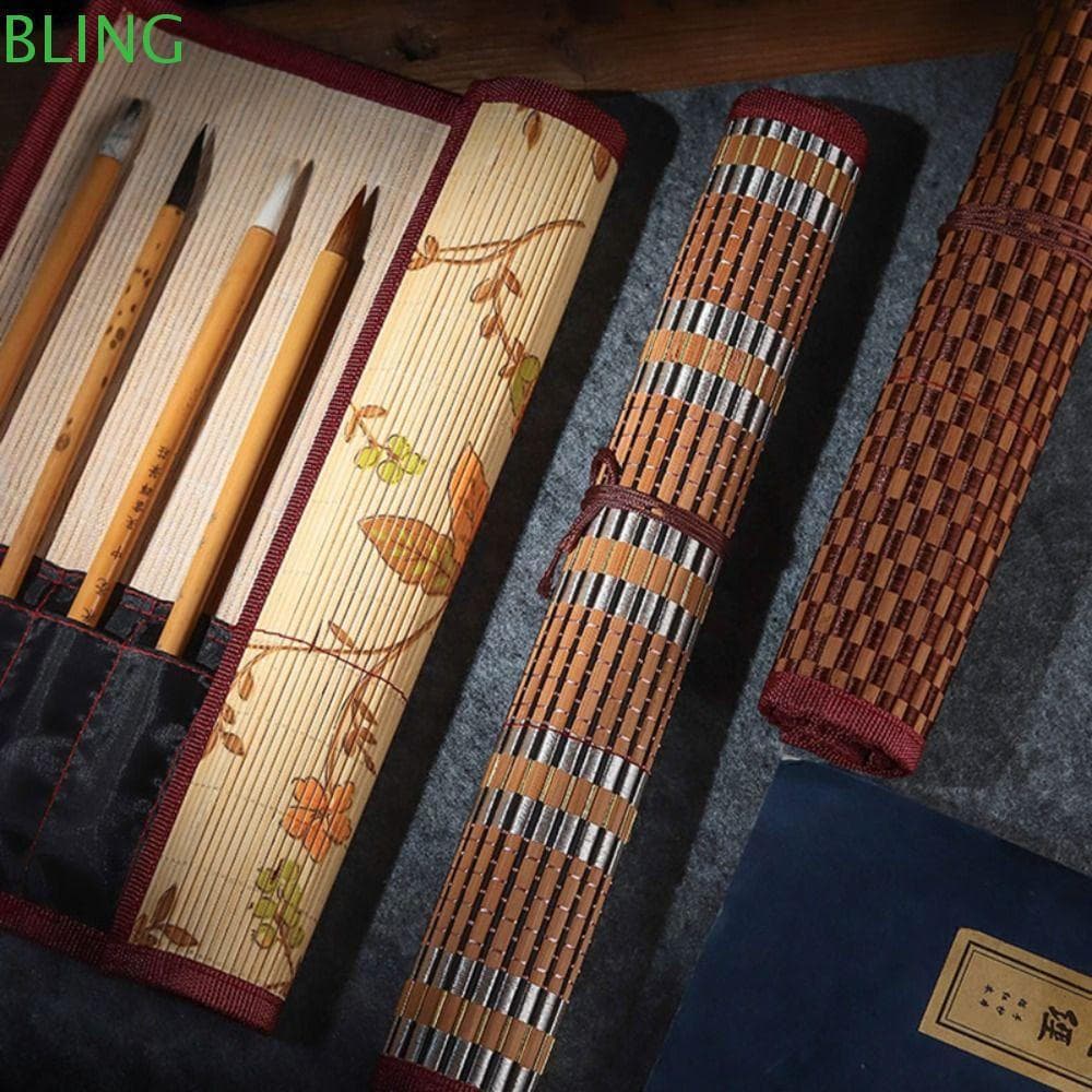 Suporte Para Pincéis De Pintura BLING , Cortina De Caneta De Caligrafia Estilo Chinês De Grande Capacidade , Bolsa De En