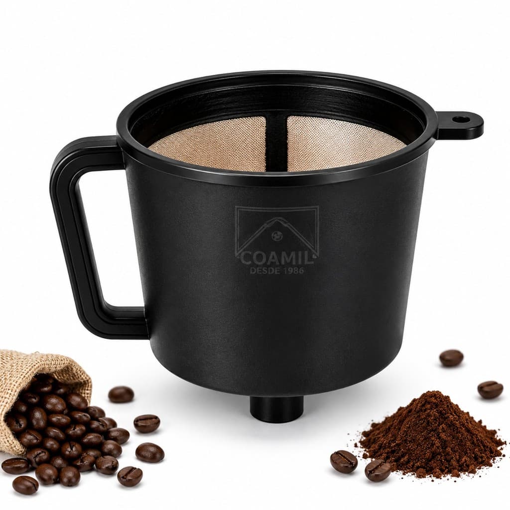 Coador de Café Chá Reutilizável Filtro Permanente Preto Coamil