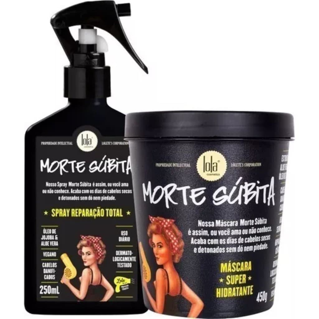 Kit Lola Morte Súbita – Máscara 450g + Spray 250ml | Hidratação Intensa ✨