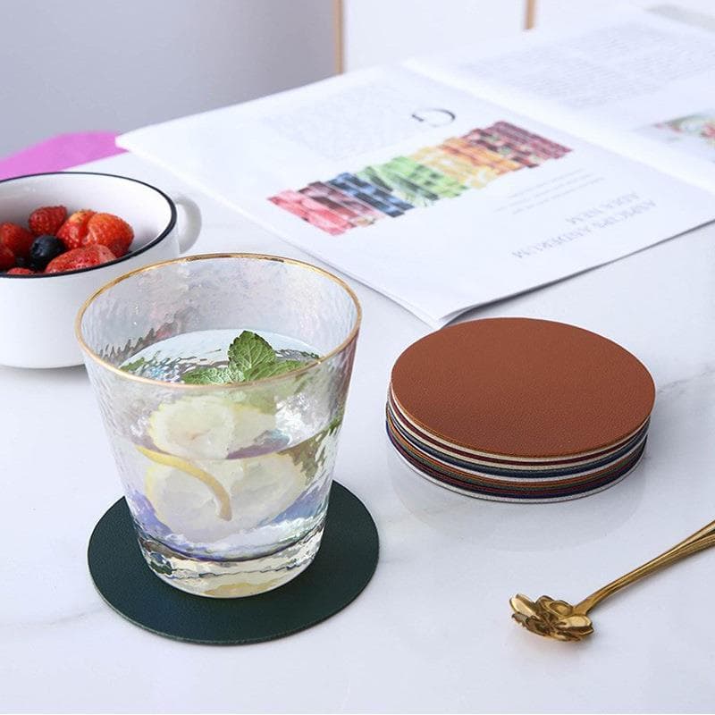 ZF tapete de mesa com isolamento térmico de couro, antiderrapante, simples, à prova d'água, óleo pu, Oval, Hotel, mesa d