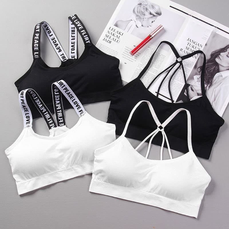 1/3 Sutiã Esportivo Push-Up Feminino Fitness/Roupa Íntima Sem Costura Com Acolchoamento Removível/Top & -