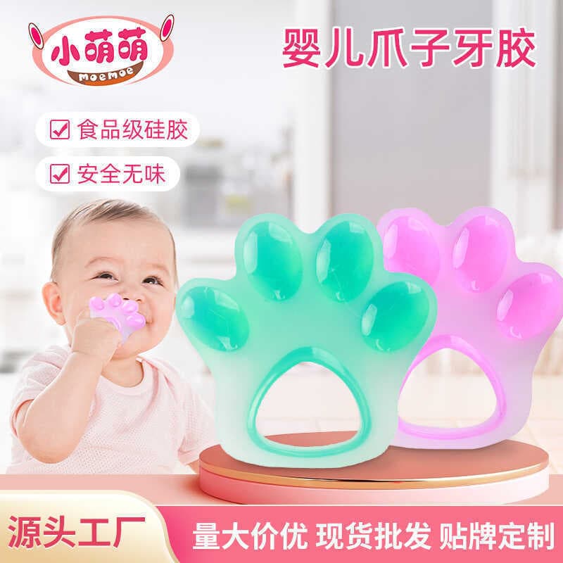Bebê Silicone mordedor bonito garra Molar vara Anti-comer mão produtos maternos do bebê calmante dentes goma de mascar