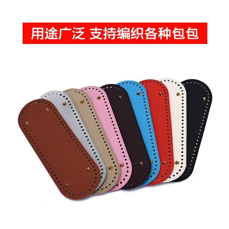 Bolsa acessórios crochê pano fio tricô bolsa artesanal lã 30*10 couro placa inferior Material inferior