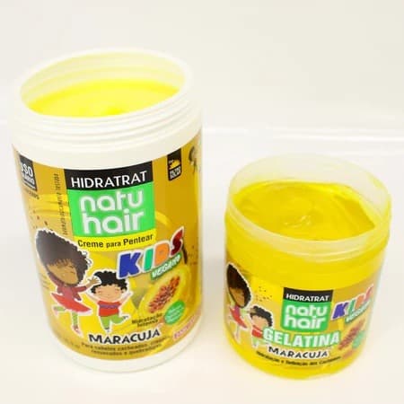 Kit Creme para Pentear Maracujá + Gelatina de Maracujá Natuhair 500g Antifrizz Modelador de cachos