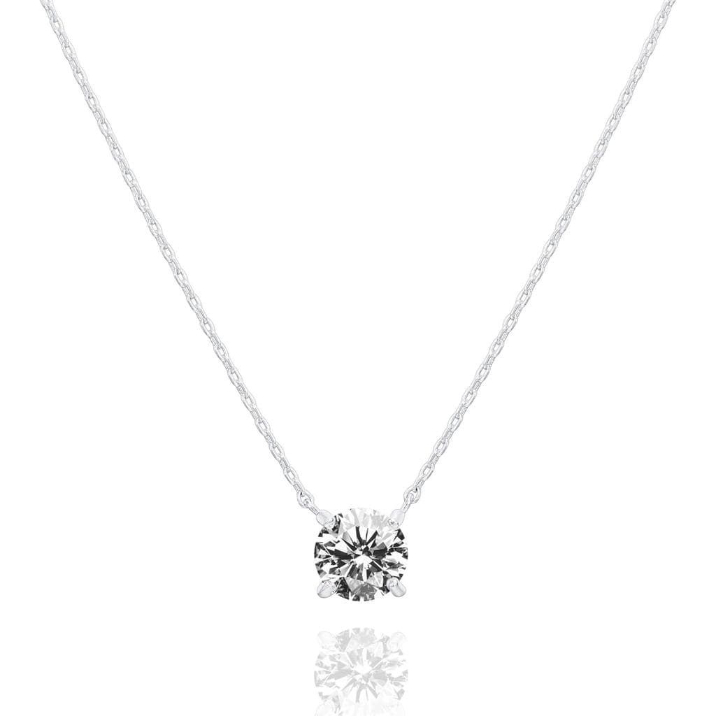 PAVOI Colar Choker Delicado com Zircônia Cúbica de 1,5 Quilates (7,3mm) Banhado a Ouro 14K |   Colares de Ouro para Mulh