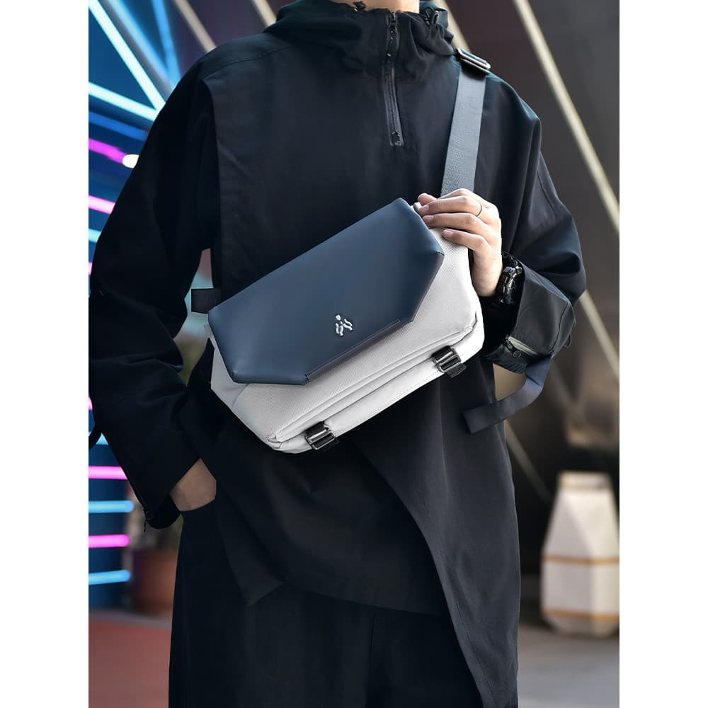 Bolsa mensageiro funcional bolsa de ombro masculina esportes mensageiro cintura saco de peito multifuncional saco de fer