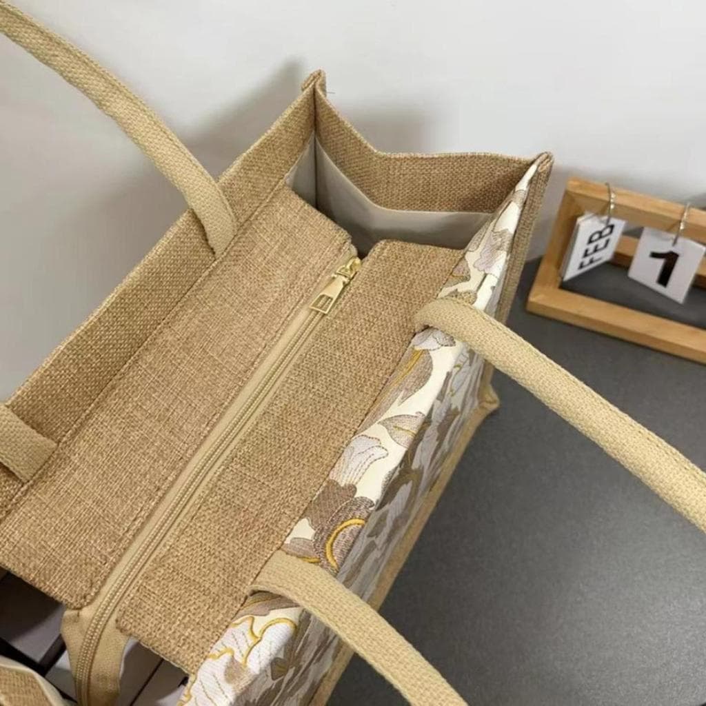 Bolsa de lona feminina bolsa 2025 novo estilo grande capacidade bolsa de linho feminina ins trabalho Commuter sacola