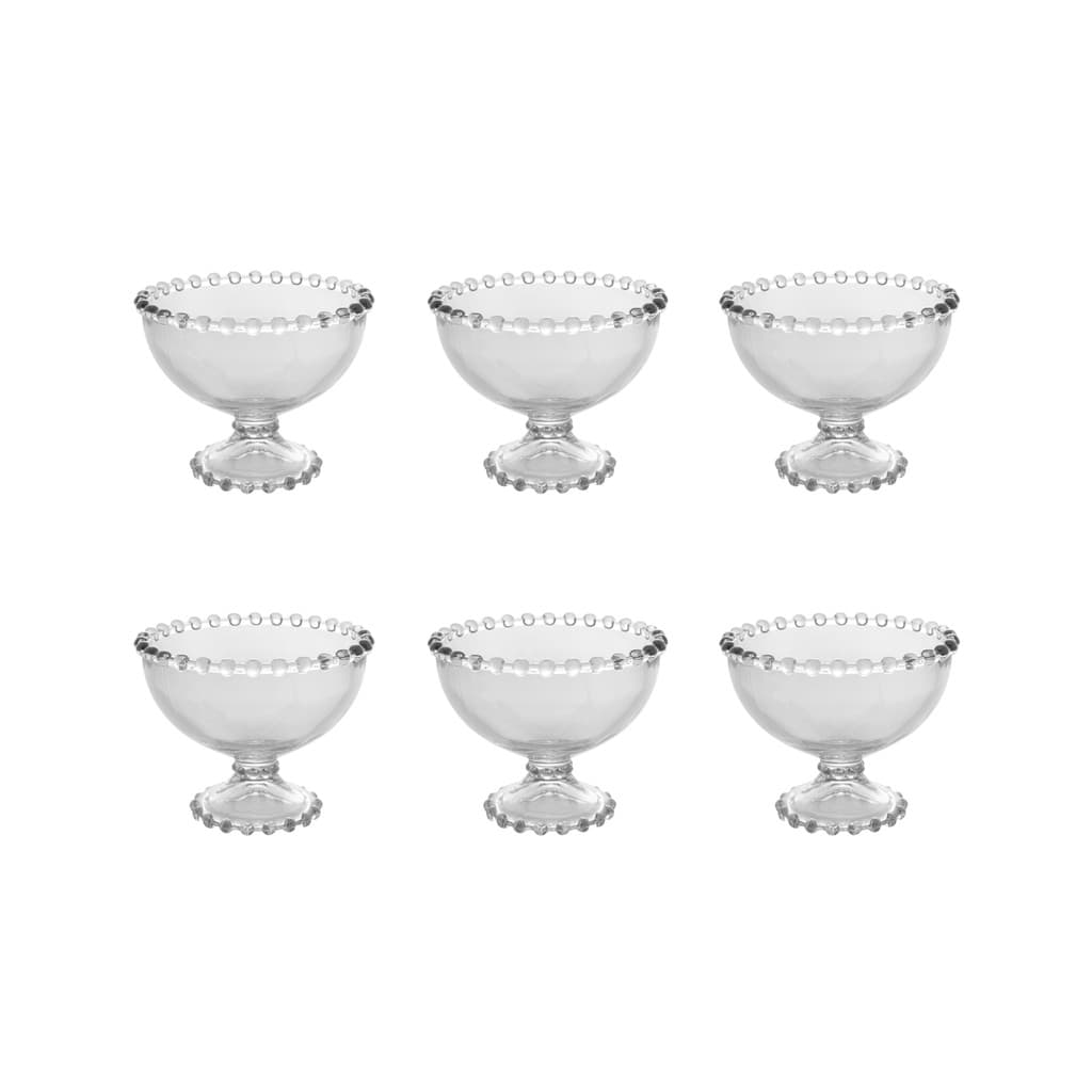 Conjunto de 6 Taças Cristal Para Sobremesa Chumbo Pearl Wolff