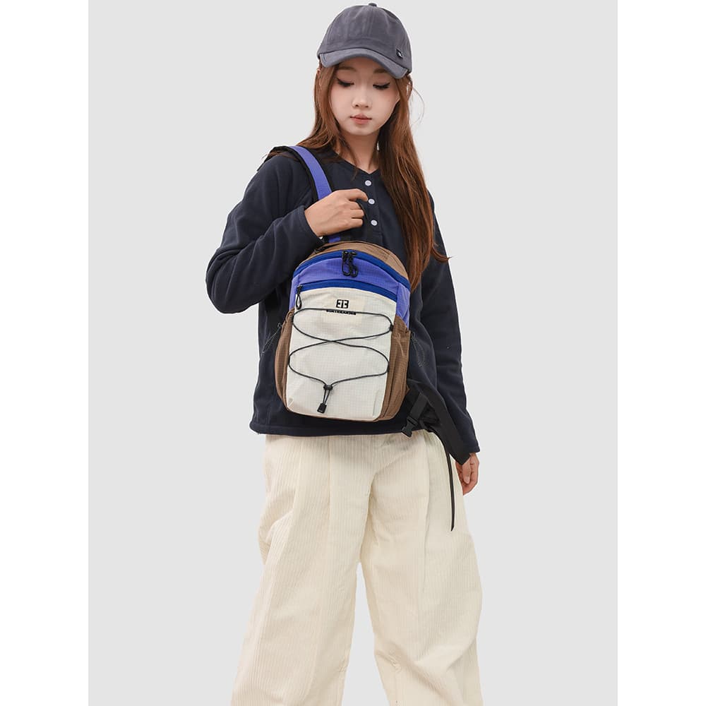 Mochila de costura colorida contrastante de alto valor, bolsa de escalada ao ar livre, leve, multifuncional, à prova d'á