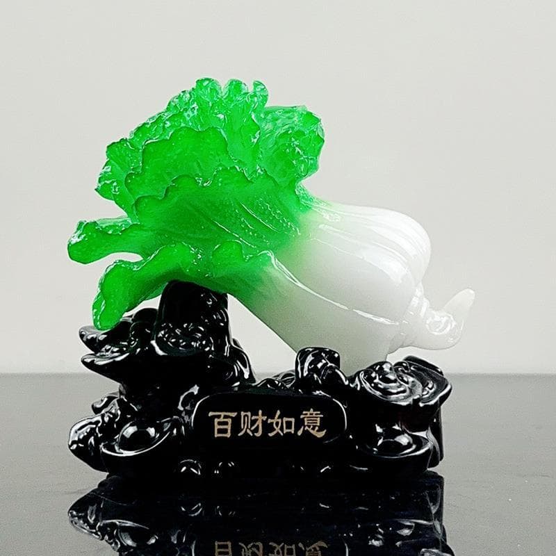 Ornamentos de repolho resina jade jade cor Baicai Ruyi jade repolho ornamentos criativo mesa carro ornamentos