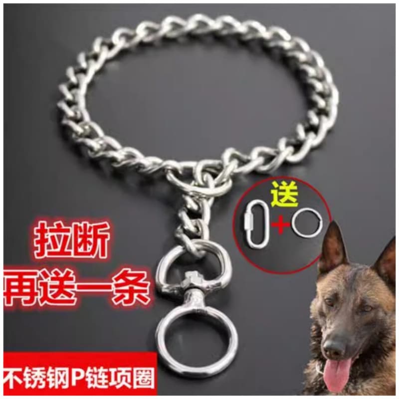 Coleira de corrente P de aço inoxidável médio grande cão alemão Wrangler lobo juventude trela especial coleira de cachor