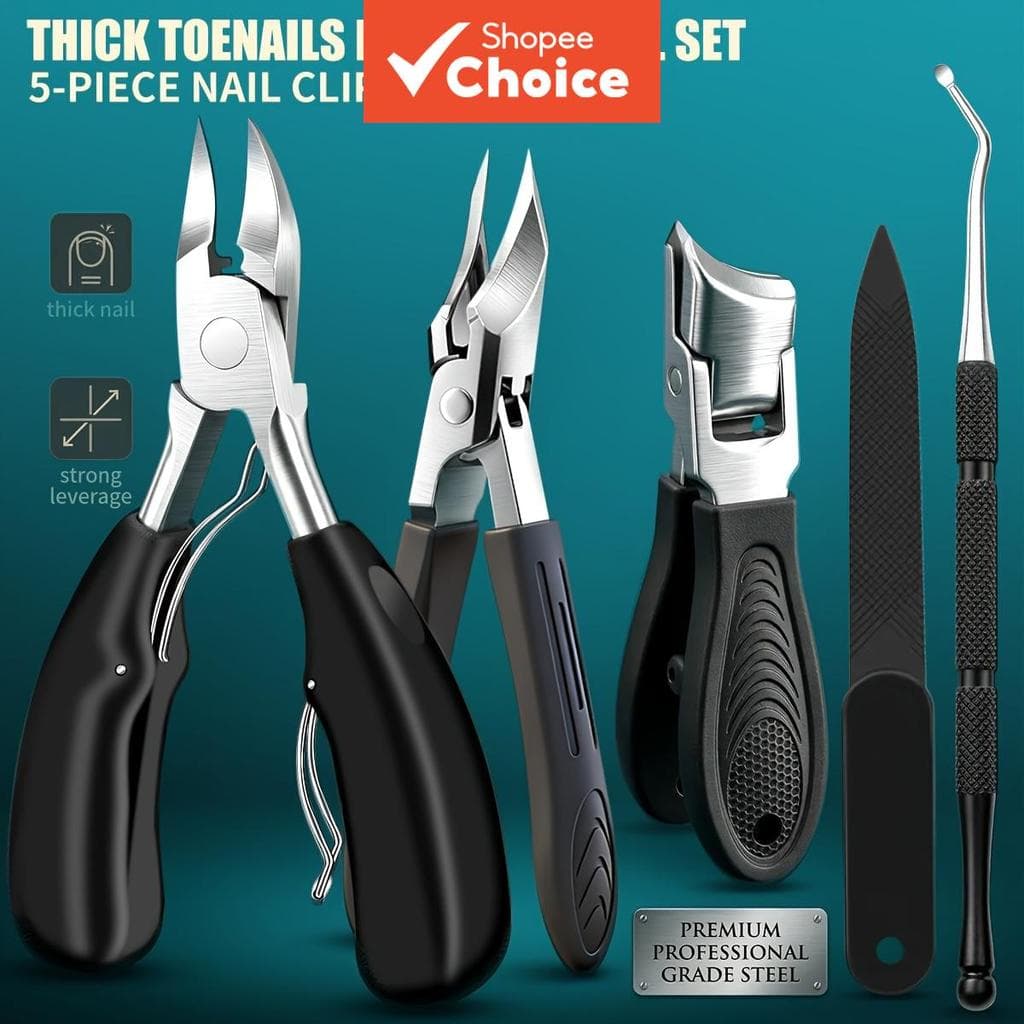 Conjunto de cortadores de unha encravada 5 peças com alicate de bico, ferramentas para cuidados com as unhas para unhas