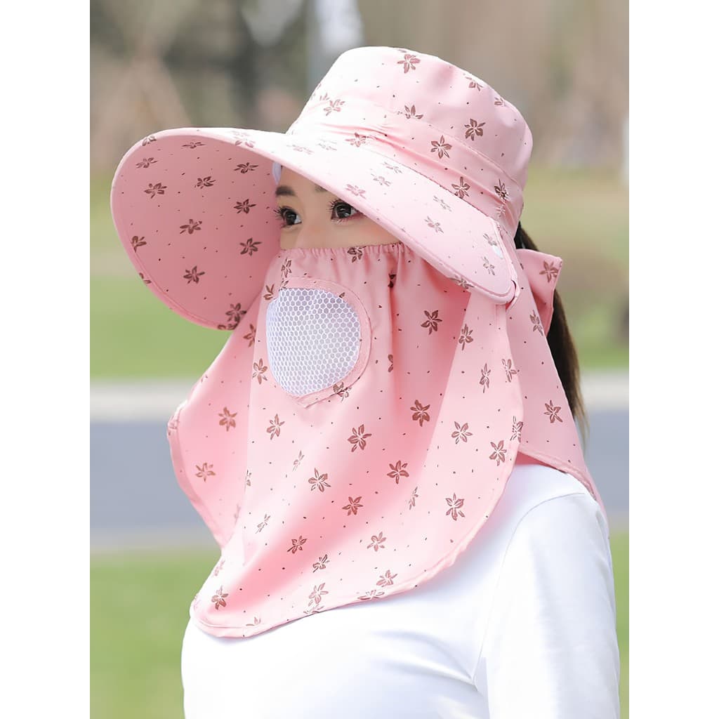 Chapéu de proteção solar feminino 2026 novo estilo aba grande Anti-ultravioleta verão pescoço proteção chá colheita chap