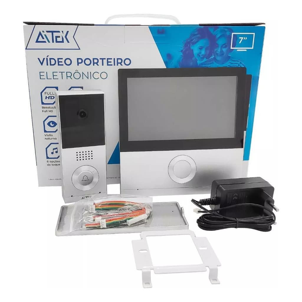 VIDEO PORTEIRO WIFI TELA 7 POLEGADAS 2MP FULLHD APP TUYA ALPHA-1100 AITEK