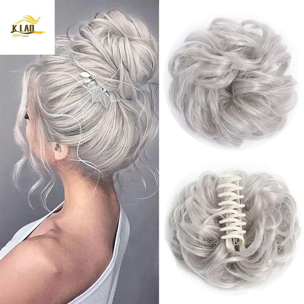 KLAOSD Coque De Cabelo Encaracolado Bagunçado , Extensões Ondulado , Sintético , Updo Preto Marrom Garra Clipe