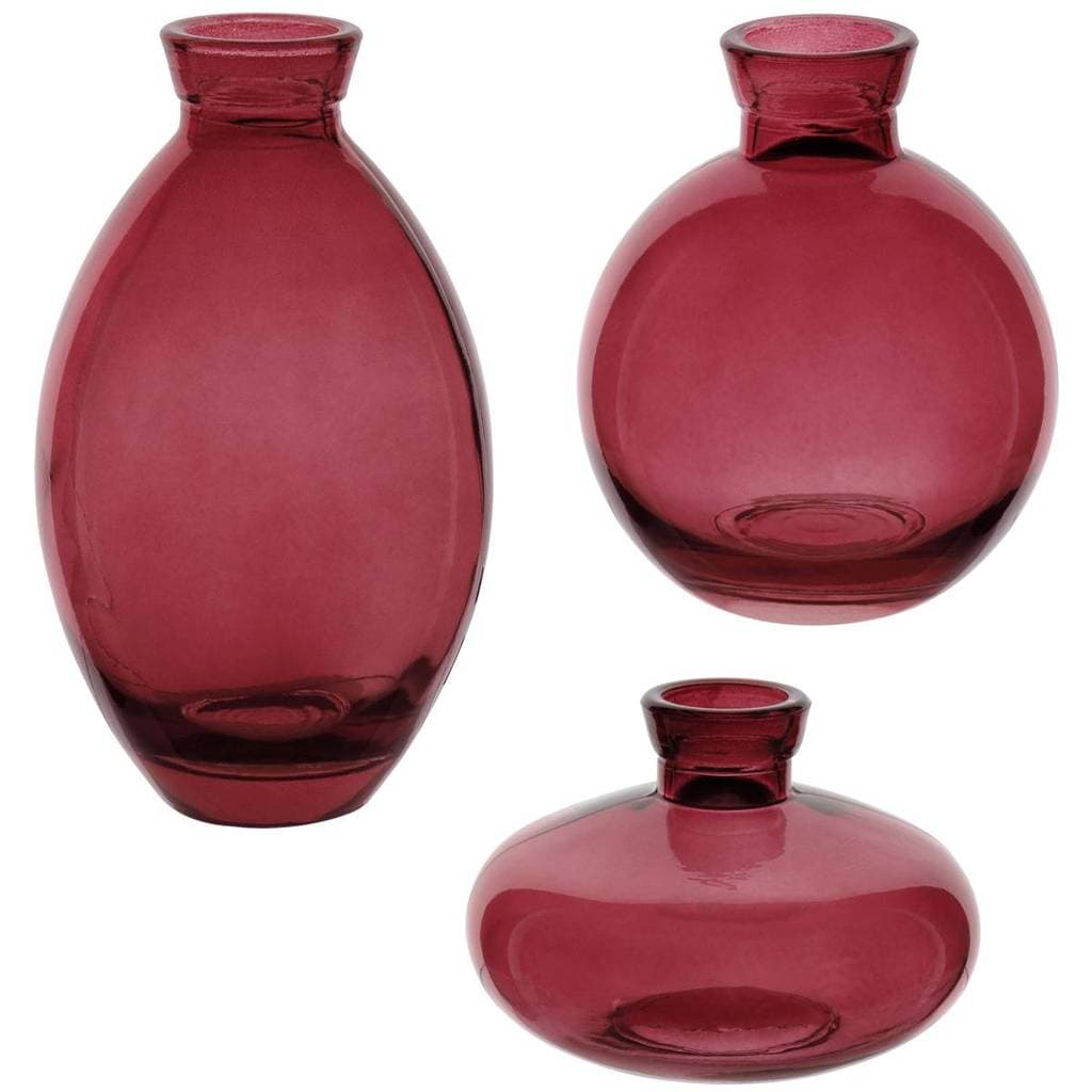 Kit 3 Vasos Decorativo Enfeite Flores Garrafa Home&Co Vidro Vinho Vasinhos Planta Suculenta Sala