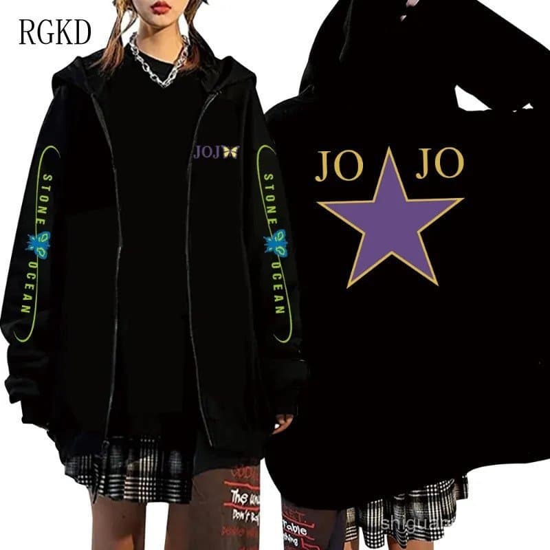 Moletom Anime Jojo Bizarre Adventure para Homens, Jaqueta Esportiva com Capuz YDLZ 4FVD