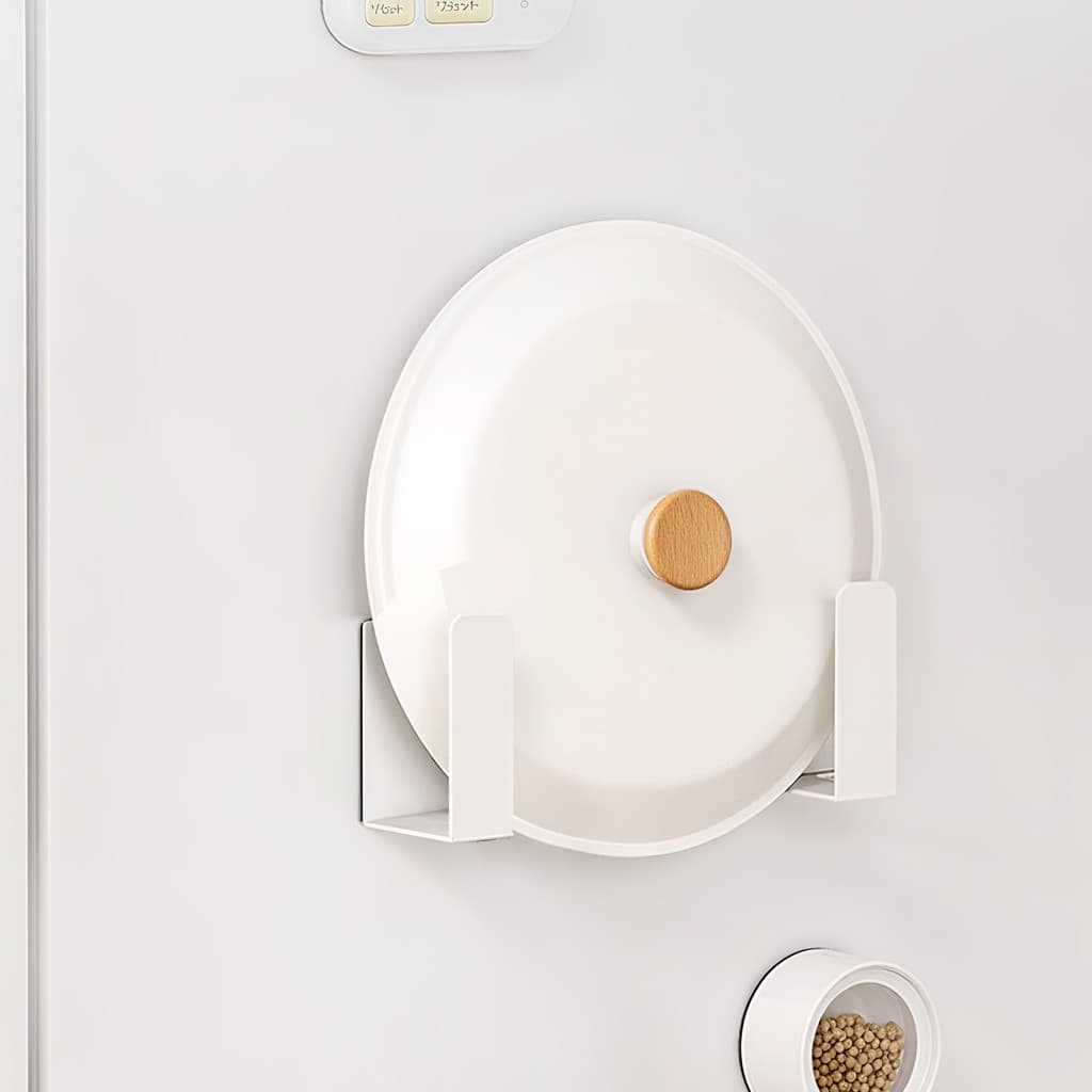 Rack magnético para tampa de panela, montado na parede, tábua de corte de cozinha, sem perfuração, geladeira, rack de ar