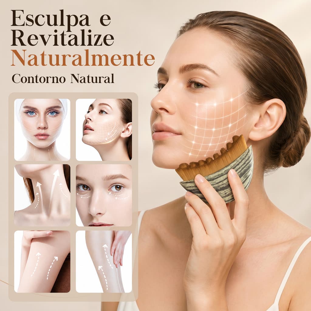 Escova Massageadora Facial Drenagem Linfatica Modeladora De Queixo Redutor De Papada E Contorno Mandibula