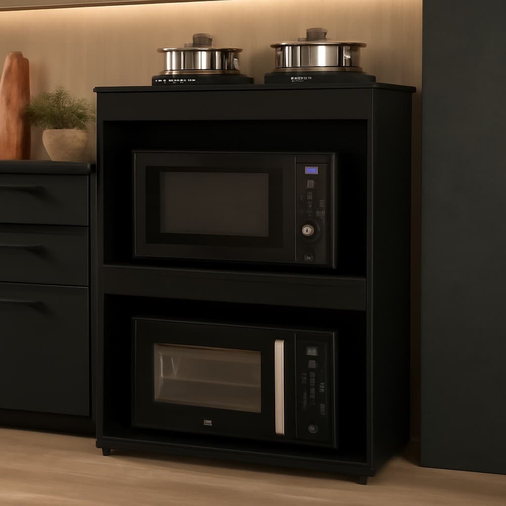 Balcão P/Cooktop Poliane Forno e Microondas Maderatto Móveis