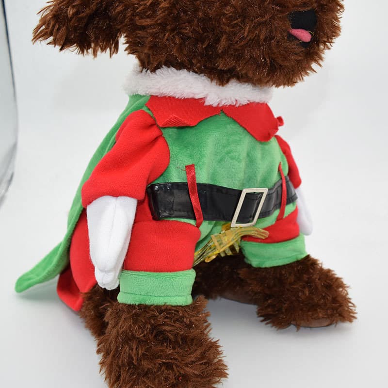 Cão pequeno Pet roupas de natal outono inverno roupas estilo em pé capa com capuz Superman roupas para cães transformaçã