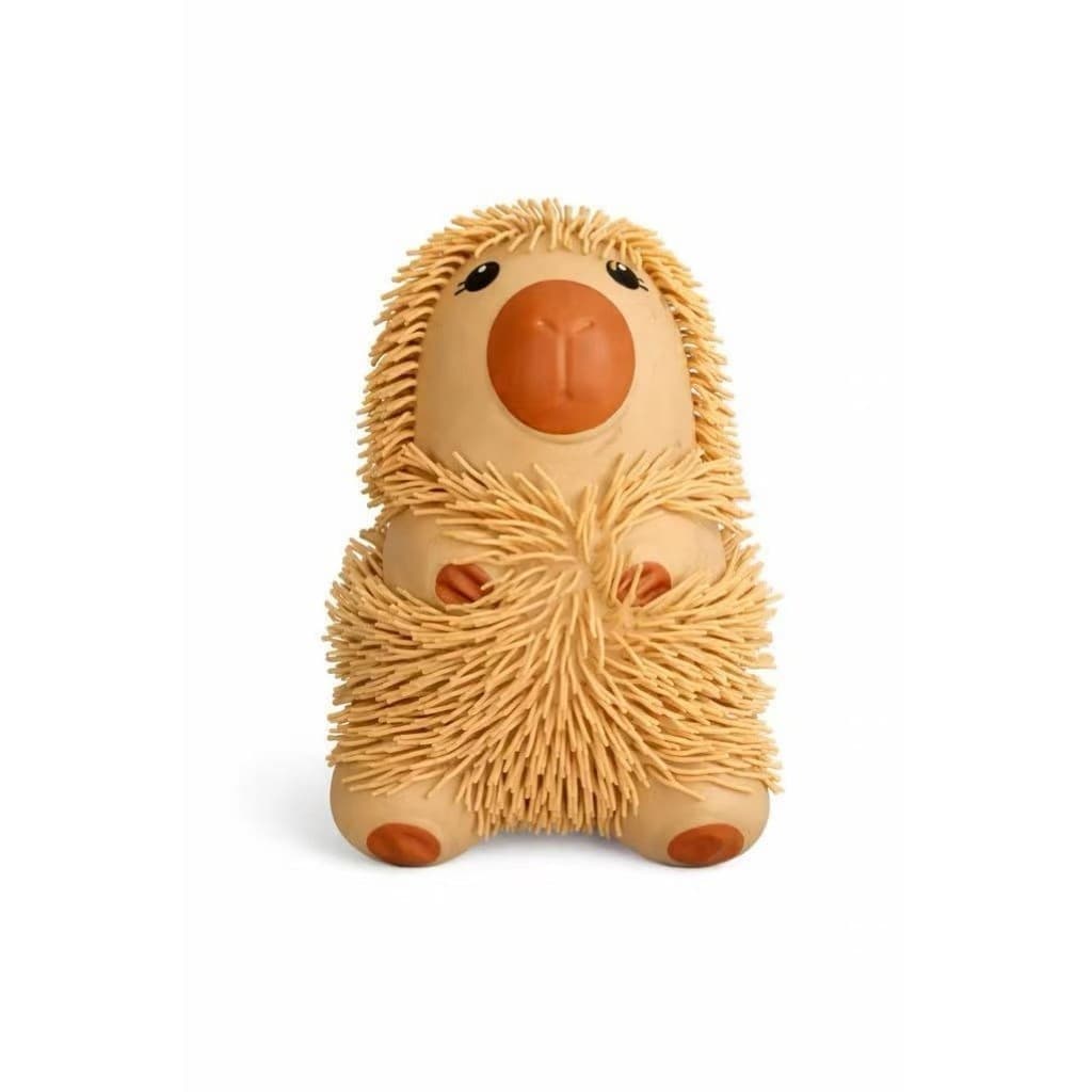Brinquedo de borracha macia e elástica com pelo de capivara popular - Alivia o estresse