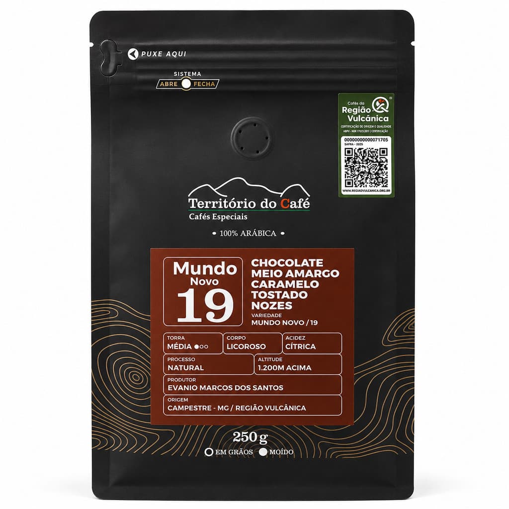 Café Especial Mundo Novo 19 250g 100% Arábica Chocolate Caramelo e Nozes