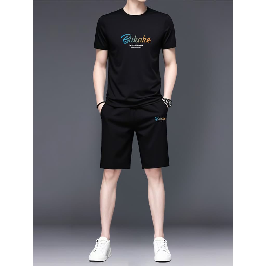 Camiseta masculina de verão de duas peças soltas Shorts de manga curta terno na moda Casual masculino wear bonito roupas