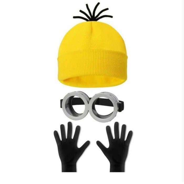 Meu Malvado Favorito Minions Terno Halloween Óculos Chapéu Luvas cosplay