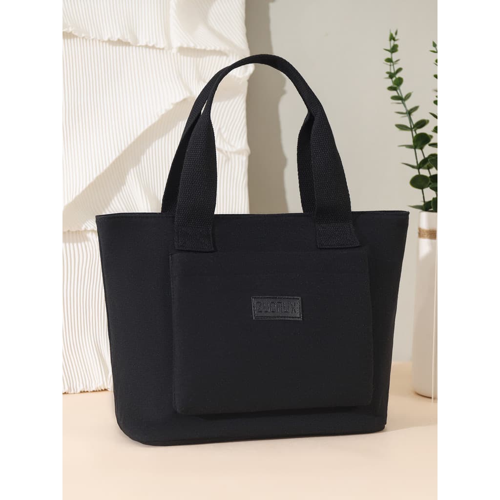 Bolsa de lona sacola feminina cor sólida Casual meia-idade juventude Outing Horizontal senhoras saco Mo