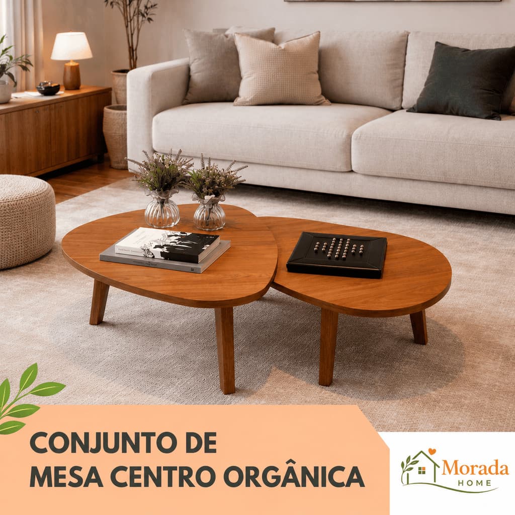 Mesa de Centro Orgânica para Sala de Estar – Design Moderno e Sofisticado