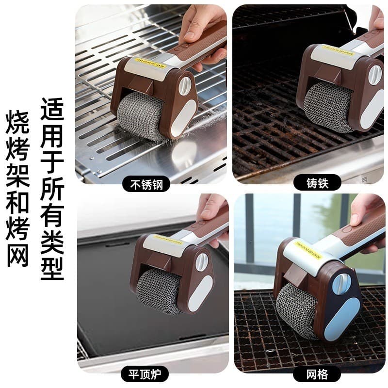Escova Elétrica de Limpeza para Grelhas de Aço Inoxidável Recarregável, Escova para Churrasco Lavável e Portátil M60G