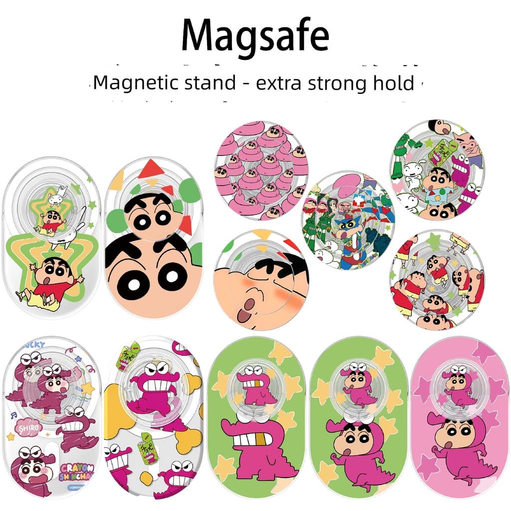 Magsafe forte palmas magnéticas dos desenhos animados bonito lápis Shin-Chan ovo salgado Superman suporte magnético do t