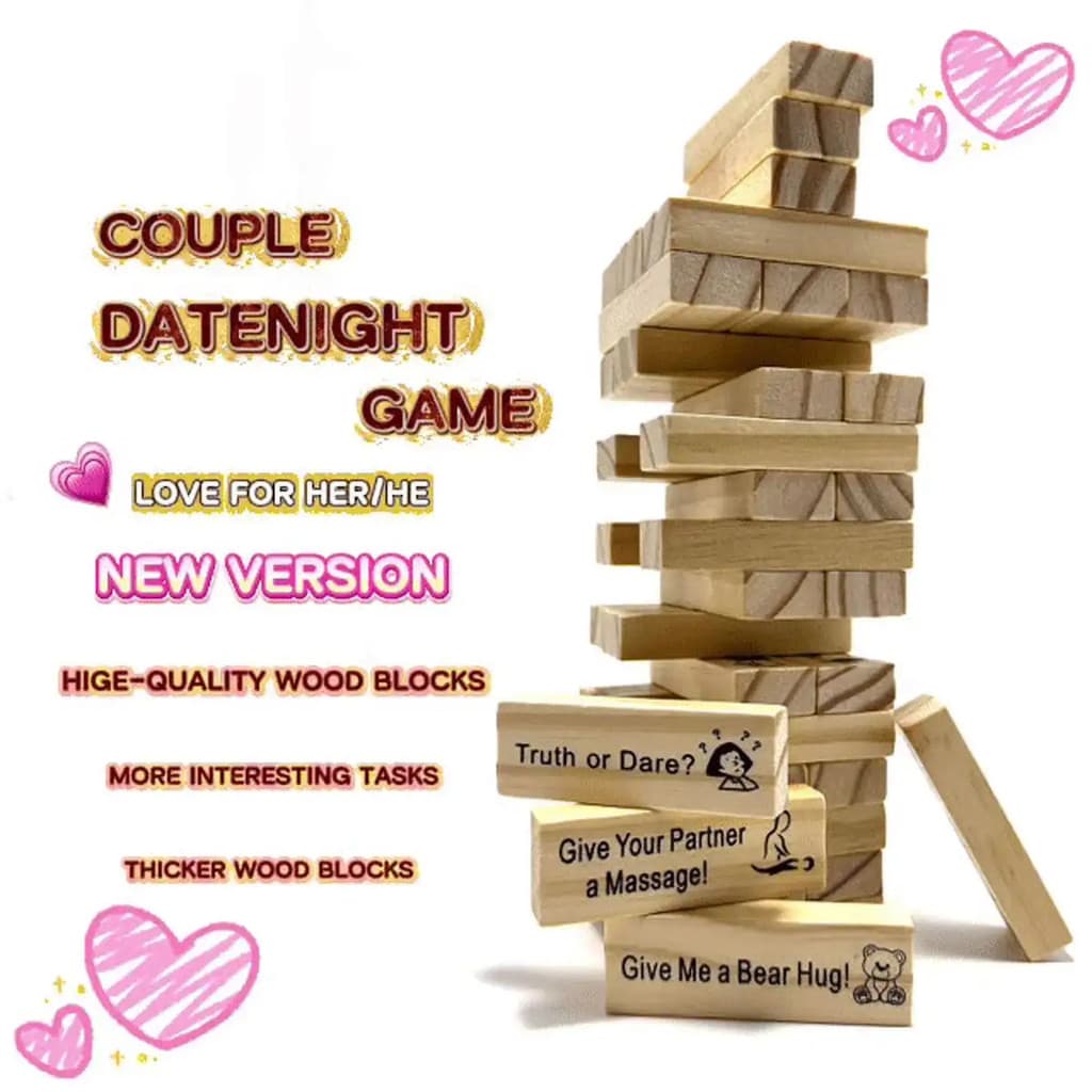 Jogo de empilhar blocos, Jogo de torre de blocos para encontros, Presente para amigo, Melhor jogo para festas. Noite rom