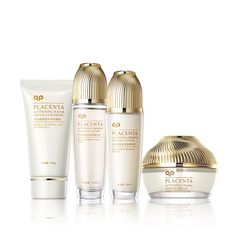 Conjunto de Cuidados com a Hanmeiji Sheep Placenta Active Toner Lotion, Facial Firmador e Hidratante, H