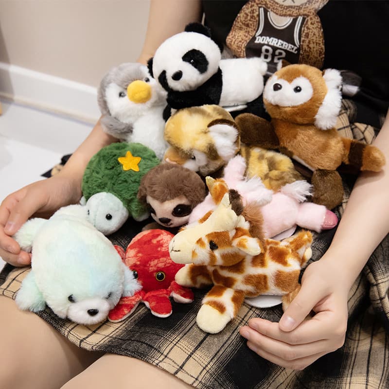 Simulação Animal em pé ombro coruja boneca magnética deitado no ombro boneca pinguim brinquedo de pelúcia Panda tigre