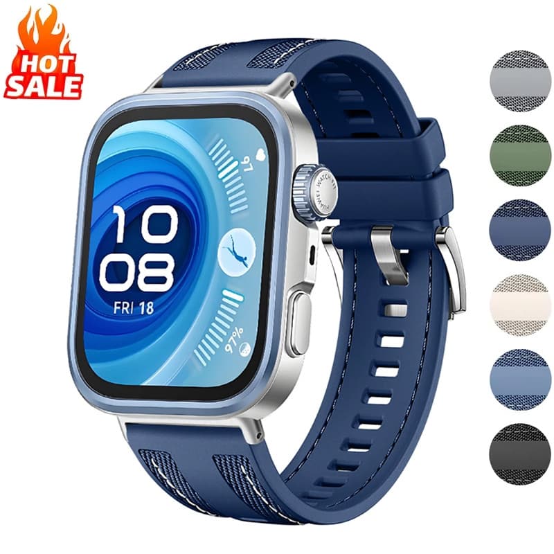 Pulseira Trançada De Nylon + Silicone (Sem Relógio) Compatível Com Huawei Watch fit 5 Pro/4 3 Para Fit5 Fit4 Fit3 Homens