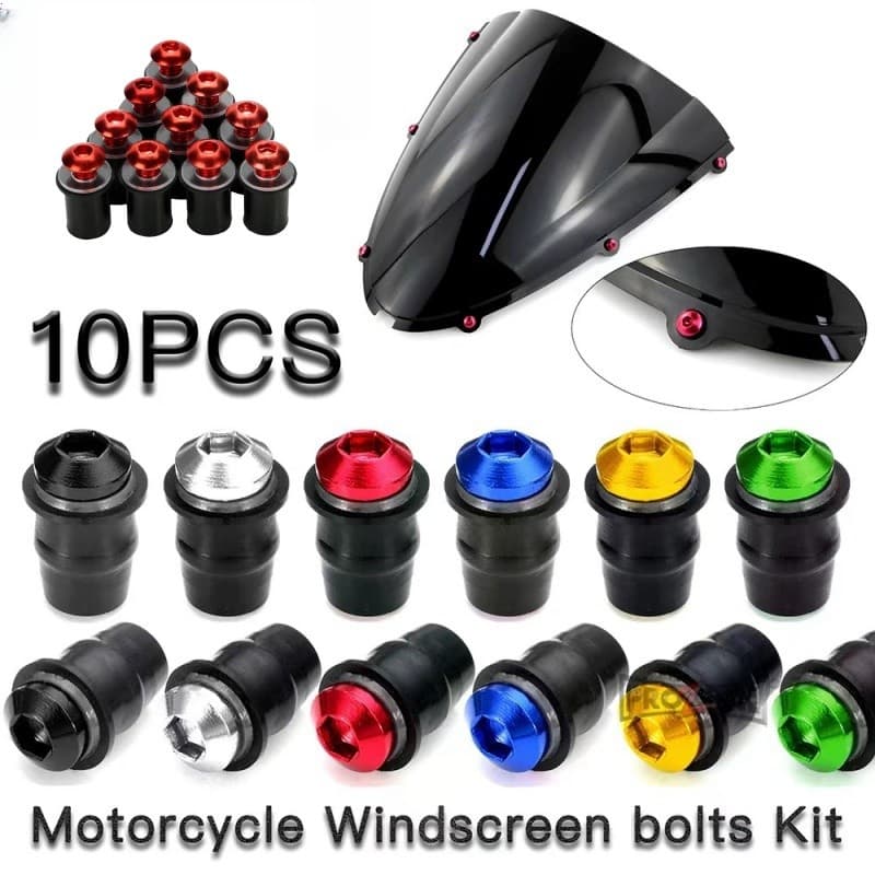 M5 * 16 5mm Parafusos De Para-Brisa De Motocicleta , Kits De Montagem De Carenagem Honda CBR 600 F4i CBR1000RR CB400 VFR