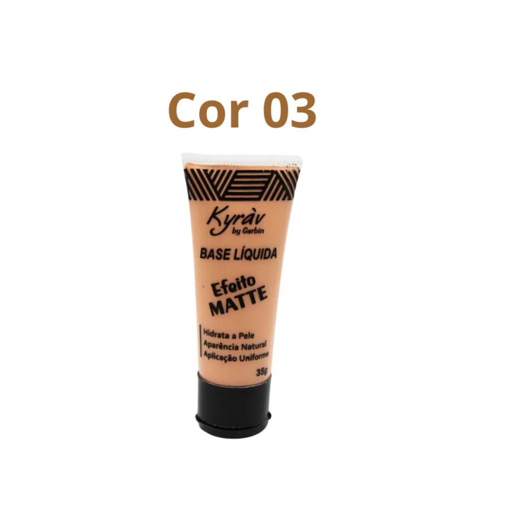 Base Líquida Efeito Matte Kyràv Cor 03 - Alta cobertura