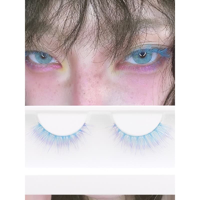 Cos maquiagem Comic maquiagem cor jogar maquiagem azul rosa cílios postiços Anime personagem cílios tridimensional cruz