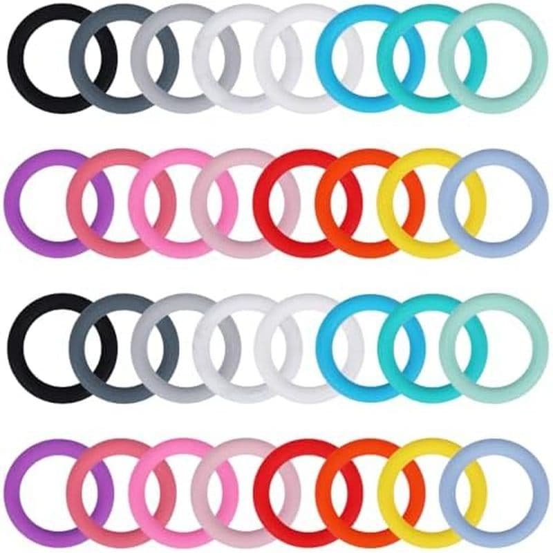 32 Peças De Fabricação De Artesanato Para Chaveiros Anéis Amuletos De Carro Unidades 65 Mm Redondo Silicone Beadable