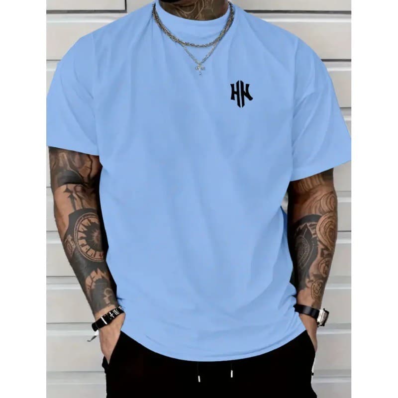 Camiseta Masculina Gola Redonda 100% Algodao Premium 30.1 Camisa T-shirt com Estampado de 2h Inverso