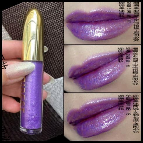 Frete grátis brilho labial rosa roxo perolado rosa roxo brilho labial hidratante brilho de água espelho pó roxo brilho l
