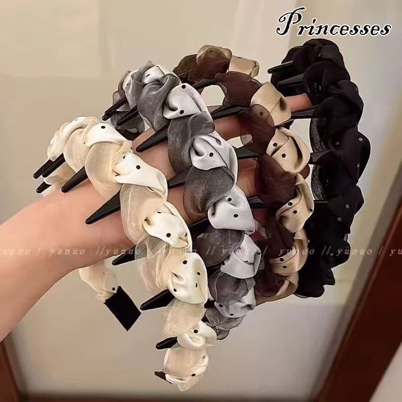Estilo Coreano Bolinhas Cetim Envolto Antiderrapante Hairband Feminino 2026 Nova Moda Acessórios De Cabelo Para