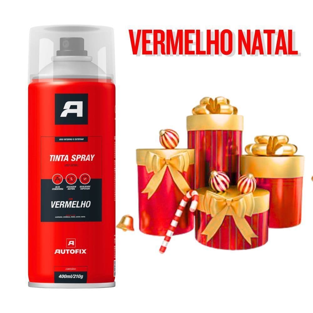 Tinta Spray Vermelho Natal 400ml Envio Super Rápido ok