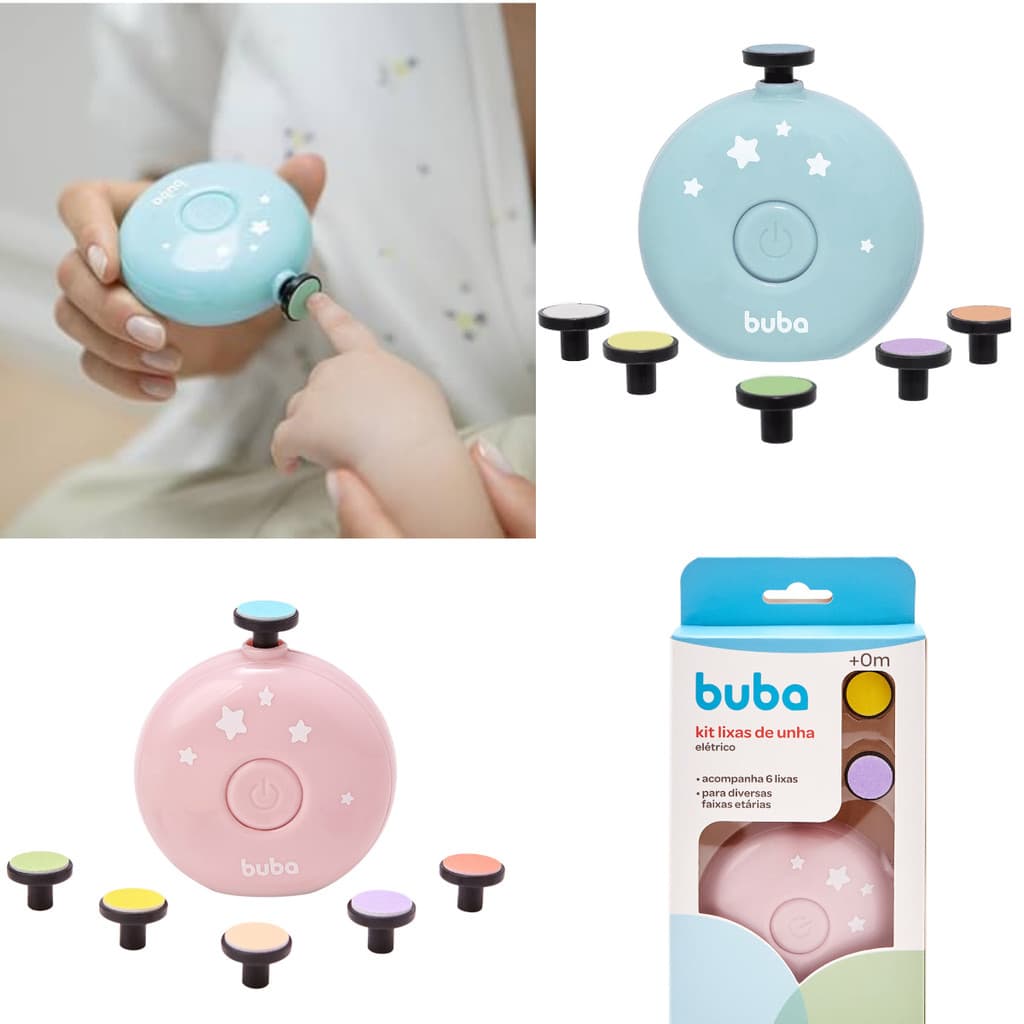 Kit 6 Lixas Unha Lixador Elétrico Infantil Bebês Portátil